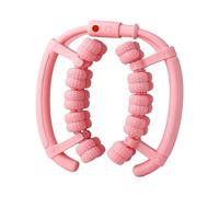 harayaa Rullo per Massaggio anticellulite per Gambe, Manuale, Portatile, Staccabile, con 40 Ruote, Morsetto Circolare per Gambe, Strumento per Massaggio dei, Rosa