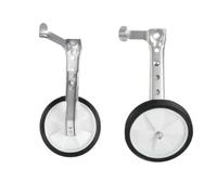 harayaa Ruote di Supporto per Bici Coppia Stabilizzatori Regolabili Kit Fissaggio Incluso Struttura Durevole Metallo Plastica per Equilibrio E Confidenza, Argento
