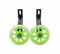 harayaa Ruote per Bici per Bambini Ruote di Accessori per Biciclette Staffe Triangolari in Ferro PVC Antiscivolo Funzione Illuminante Adatte per Ragazzi, Verde, 20 Pollici