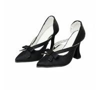harayaa Scarpe da Bambola Tacchi Punta Elegantemente Rifinite con Dettaglio Fiocco Adatte per BJD Materiali Tessuto Plastica Aggiungono Fascino Alla , Nero , Tre Punti