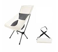 harayaa Sedia a Creciente Pieghevole Portatile Sedia in Rete con Struttura in Ferro Traspirante per Pesca, Disegno All'aperto, Beige