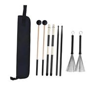 harayaa Set di Bacchette con Custodia, Leggere, performanti, con Manici ergonomici e spazzole. Ideale per esercitarsi con la Musica e per Amanti del Folk.
