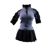 harayaa Set di Vestiti con Gonna e Camicia Uniformi Femminili, Accessori realistici, Regali da Collezione, Abbigliamento da Allenamento Femminile per 1/6, Gonna Nera, Cappotto Grigio