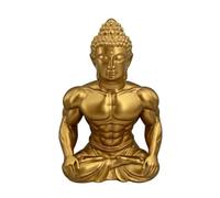 harayaa Statua Buddha in Resina Statua Figurina Scultura Ornamentale Pose Meditative Tradizionali Cura dei Dettagli Capelli Ricci Adatta per Salotto Ufficio Sala da Tè Angolo Meditazione, A1298