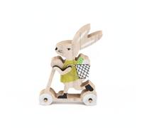 harayaa Statuetta di in Legno con Cestino delle Uova Decorazione Pasquale con Superficie E Dettagli Eleganti Adatta per Scrivania E Regalo per Colleghi E Amici, Giallo