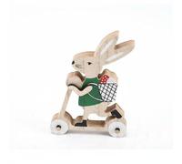 harayaa Statuetta di in Legno con Cestino delle Uova Decorazione Pasquale con Superficie E Dettagli Eleganti Adatta per Scrivania E Regalo per Colleghi E Amici, Verde