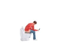 harayaa Statuetta in Resina di Toilette con Sedile Rialzato E Ciotola per Micro Paesaggi con Dettaglio Minuzioso E Base Stabile Adatta a Collezionisti di Miniature E di Scene