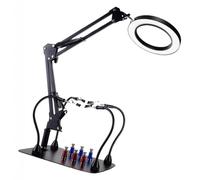 harayaa Supporto per saldatura Helping Hands con lampada portatile multiuso con ingrandimento 10x per riparazione e manutenzione