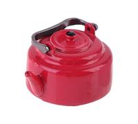harayaa Teiera Miniature Cucina Giocattolo in Lega con Coperchio Apribile per Scene di Vita Reale Adatta per Case delle Bambole Modellismo Paesaggi in Miniat, Rosso