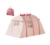 harayaa Tenda da Gioco per Bambini, Casetta da Gioco per Interni Utilizzabile Anche All'aperto, con Tasca E Finestra per Giocare a Giochi da Campeggio, Mesh Rosa 52x36x28in