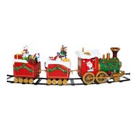 harayaa Treno di Natale Set Treno Decorazione Treno Giocattolo Metallo Elettrico Binari con Luci E Suoni Riutilizzabile Adatto per Bambini Famiglie sotto L'a