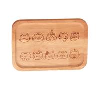harayaa Vassoio da caffè/pane in legno a forma di gatto, decorativo, facile da pulire e multifunzionale, ideale per il pane, da appoggio della, Piccolo