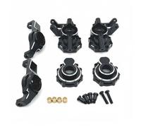 harayaa Vehicle Model Mozzo Sterzo Anteriore Giunto Sterzante C Hub Assale Aggiornamento Set Cuscinetto Anteriore in Lega di Alluminio Compatibile 1/10, Nero+Argento