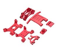 harayaa Veicolo Industriale Kit Staffe Ammortizzatore Anteriore Posteriore Staffa Alettone Parafanghi Anteriori in Metallo Lavorato per Sostituzione Rigida E, Rosso