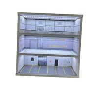 harayaa Vetrina per Modellini di Auto Diorama Garage Scatola Espositiva Parcheggio Contenitore a Tre Livelli con Coperchio Antipolvere Adatto per Collezionist, Style B