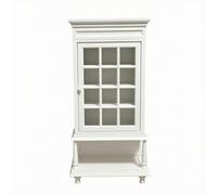 harayaa Vetrinetta in Miniatura Armadio per Case Delle Bambole Mobili Diorama Credenza Scaffale Non Verniciata con Pomello E Ripiano Adatta per Collezionismo, Bianco