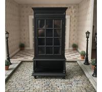 harayaa Vetrinetta in Miniatura Armadio per Case Delle Bambole Mobili Diorama Credenza Scaffale Non Verniciata con Pomello E Ripiano Adatta per Collezionismo, Nero