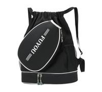 harayaa Zaino Tennis per Racchette con Scomparto Scarpe Integrato Borsa Porta Accessori Sportivi Zaino Organizer in Nylon Robusto Adatto per Atleti Palestra, Nero