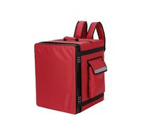 harayaa Zaino Termico per Consegne Cibo Borsa Contenitore Porta Vivande Box Rigido con Spallacci Regolabili E Maniglia in con Divisorio E Tasca per Accessori, Array, Rosso, 43 Litri