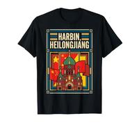 Harbin Heilongjiang Bandiera Cina Santa Sofia Vintage Viaggio Maglietta