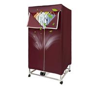 HarBin-Star Asciugatrice elettrica da 1500 W con timer, telecomando e copertura esterna, pieghevole, a basso rumore, asciugatore a pompa di calore, per appartamenti (rosso vinaccia)