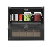 HarBin-Star - Contenitore per il pane piccolo in legno di pino, salvaspazio, per la cucina, per il pane, freschezza più lunga, 36,5 x 24 x 34 cm (nero)