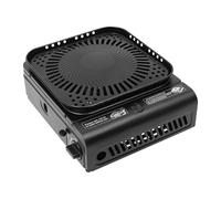 HarBin-Star - Fornello a gas, fornello da campeggio a 1 luce, con valigetta e ciotola per barbecue, per campeggio, escursioni, turismo, 31 x 27 x 12 cm (nero)