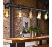 HarBin-Star Lampadario Soggiorno Vintage Plafoniere Vintage Industriale Lampadario a Sospensione 5 Luci Lampada a Sospensione Nero per Cucina Sala da Pranzo Corridoio Porta
