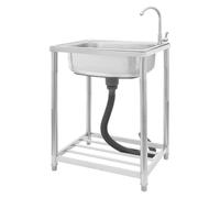 HarBin-Star - Lavello da cucina, in acciaio inox, 60 x 45 x 82 cm, lavello con rubinetto, lavello catering, per esterni, ristoranti, lavanderia, cantine, bar
