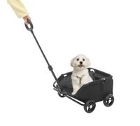 HarBin-Star - Mini passeggino per cani da compagnia, Hundebuggy pieghevole, carrello della spesa con maniglia estensibile per l'esterno, per cani e gatti fino a 10 kg (Nero)