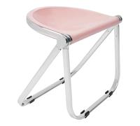 HarBin-Star - Sedia pieghevole, sgabello pieghevole impilabile in PET, sedia pieghevole trasparente, sedia ergonomica senza braccioli, sedia con telaio in metallo per l'ufficio del balcone (rosa)