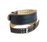 Harbinger 10,2 cm imbottito sagomato pesi cintura in pelle scamosciata con fodera e acciaio fibbia a rullo, unisex, Padded Leather Weight Lifting, Black, L