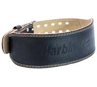 Harbinger 4" Padded Leather Cintura da Sollevamento Pesi- Supporta la Schiena e Il Core, l'interno in Pelle e Suede Sagomato Offre Una vestibilità Aderente, Ideale per sollevamenti.L,Nero