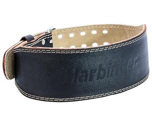 Harbinger 4" Padded Leather Cintura da Sollevamento Pesi- Supporta la Schiena e Il Core, l'interno in Pelle e Suede Sagomato Offre Una vestibilità Aderente, Ideale per sollevamenti.L,Nero