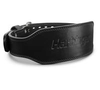 Harbinger Cintura professionale in pelle per sollevamento pesi da 7 mm per squat, stacchi, powerlifting e sollevamento olimpico, con fibbia a doppio polo e vestibilità regolabile, unisex, nero, M