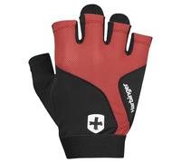 Harbinger Guanti da Sollevamento Pesi FlexFit - 7 Pezzi, Palmo in Pelle, Mesh Traspirante, Cinghie di Trazione, Polsino Flessibile - Grip Leggero e Protezione per Pali, Unisex, Rosso, X-Large