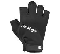 Harbinger Guanti da Sollevamento Pesi Training Grip 2.0 - Palmo Imbottito in TechGel, Design Multi-Pezzo, Stretch 4 Vie, Cinghie al Polso - Guanti da Palestra Unisex, Neri, Taglia L