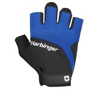 Harbinger Guanti da Sollevamento Pesi Training Grip 2.0 - Palmo Imbottito in TechGel, Design Multi-Pezzo, Stretch 4 Vie, Cinghie al Polso - Guanti da Palestra Unisex, Blu, Grande