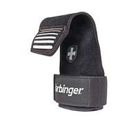 Harbinger Maniglie di Sollevamento- Design 2-in-1 Protegge i palmi e Funge da Cinghia di Allenamento, la Pelle SpiderGrip previene callosità, Ideale per Pesi.L/XL,Nero