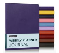 Harbor Agenda settimanale 2026 a righe, in ecopelle resistente, copertina morbida, 176 pagine di qualità, per uomini e donne, per scrivere, lavoro e viaggi, Key West viola scuro, 22,9 x 17,8 cm