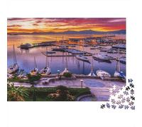 Harbor View Puzzle 1000Pezzi Riciclato Materiale Sunset Glow Puzzles for Elderly Puzzle Gioco Accessori Interessante Famiglia Gioco Accessori for Adultoi 52x38cm/1000pcs