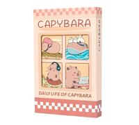 Hard Cover Notebook, Compact Hardcover Writing Book, Diary Trifold Journal with Cute Animal Design, Creative Stationery Gift, Capybara Cartoon Cover for School, Travel and Daily Notes