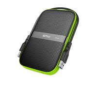 Silicon Power SP010TBPHDA60S3K Hard Disk Esterno Portatile da da 1 TB, Armor A60 Antiurto/2.5", USB 3.0, Resistente all'Acqua, Grado Militare MIL-STD-810G e IPX4, Nero