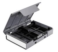 Hard Drive Suitcase Case, 16.2x11.7x3.7cm PP Dust-Proof Storage Box, Protective HDDBags with Stand, Data Security, Desktop Organization