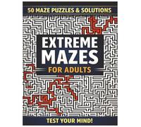 Hard Maze Puzzle Book for Adults: 50 Challenging Mazes with Solutions - Brain Teasers for Relaxation, Focus & Stress Relief This