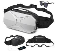 Hard Shell Fanny Pack for Men Women,Versatile Waterproof Sling Shoulder Bags,Casual Fashion Tactical Waist bag