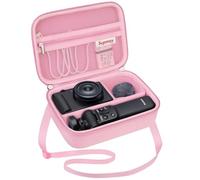 Hard Travel Case for Sony ZV-1 Digital Camera/Sony ZV-1F Vlog Camera, Protective Cases Bag Fits Vlogger Accessory Kit Tripod and Microphone, Extra Zipper Pocket fit Battery Charger, Pink
