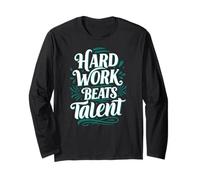 Hard Work Beats Talent Inspirational Motivation Typography Maglia a Manica