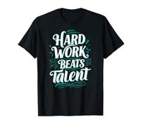 Hard Work Beats Talent Inspirational Motivation Typography Maglietta