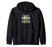 Hard Work Beats Talent Tennis Citazione Felpa con Cappuccio